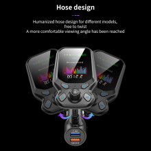 T819 Bluetooth 5.0 FM Transmitter Handsfree MP3 Player QC 3.0 USB Charger