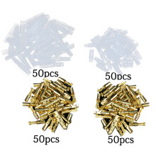 (Gold) 200PCS Bullet Terminal Car Electrical Wire Connector 4mm Diameter Pin Set Female Male
