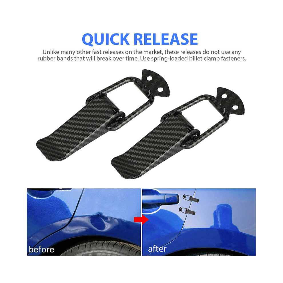 Universal Carbon Fiber Car Bumper Trunk Fender Hatch Lids Quick Release Fasteners 113121649406