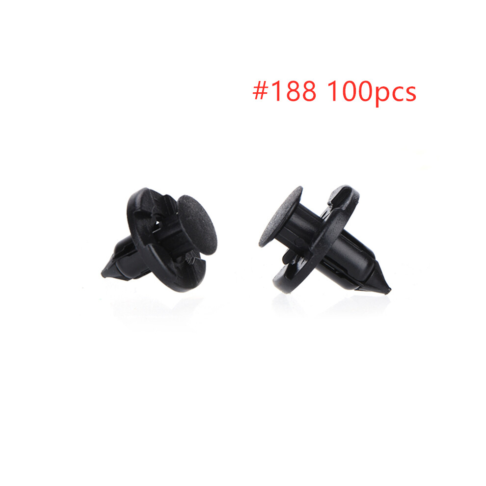 (#188) 100Pcs Plastic Fastener Clips Car Screws Buckles Set For Door Panel Bumper Push Type Retainer Clips 110691612687