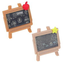 Mini Easel Tabletop Stand for Decoration 2Pcs Dollhouse Stuffs with Realistic Board