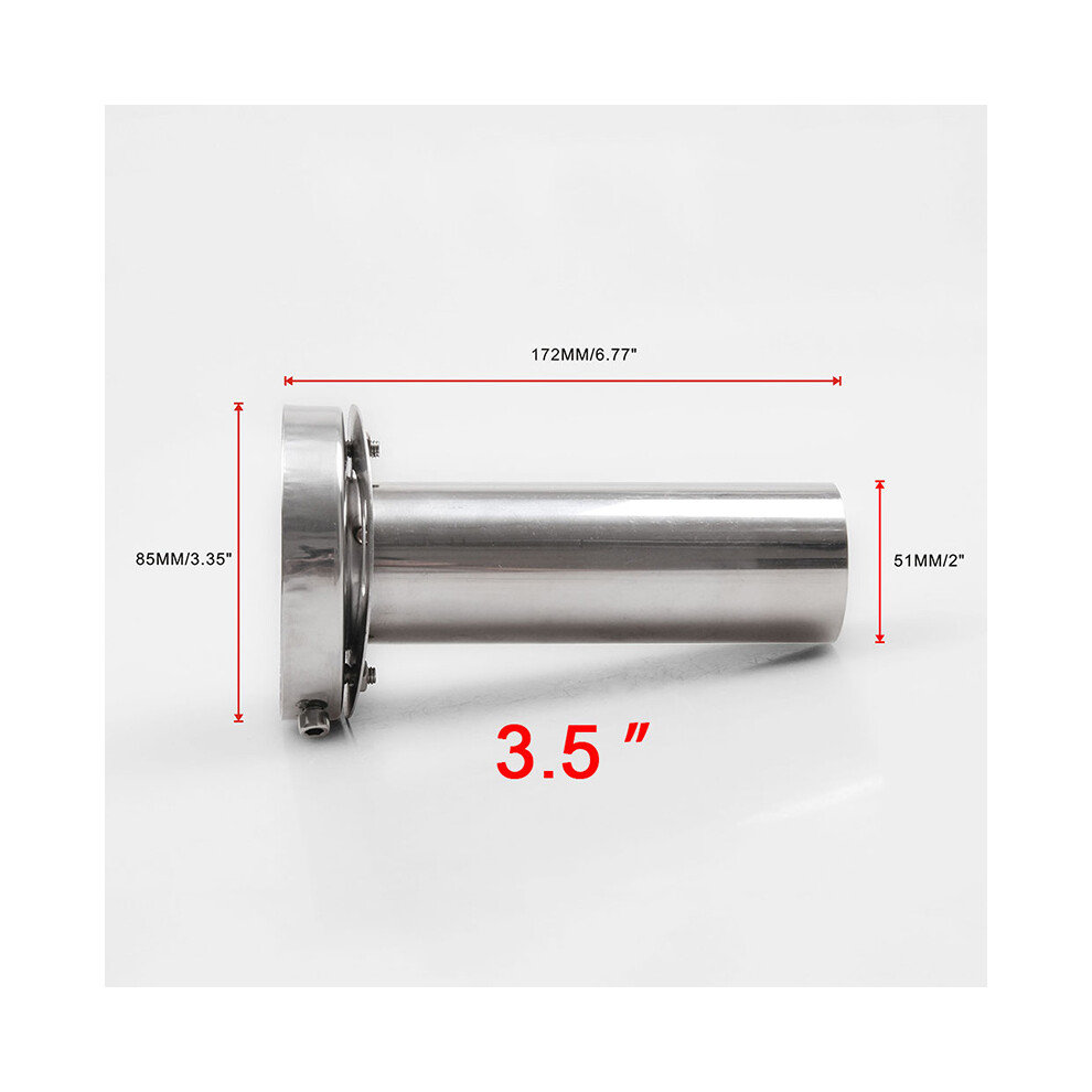 (3.5 Inches) Car Universal 3.5/4/4.5" Insert Adjustable Round Tip Silencer Exhaust Muffler Silver 110691615947