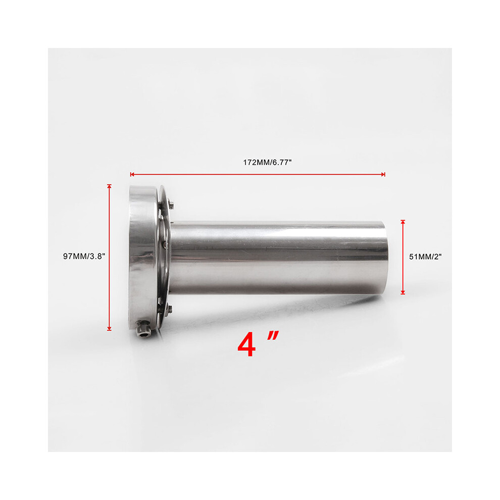 (4 Inches) Car Universal 3.5/4/4.5" Insert Adjustable Round Tip Silencer Exhaust Muffler Silver 110691615954
