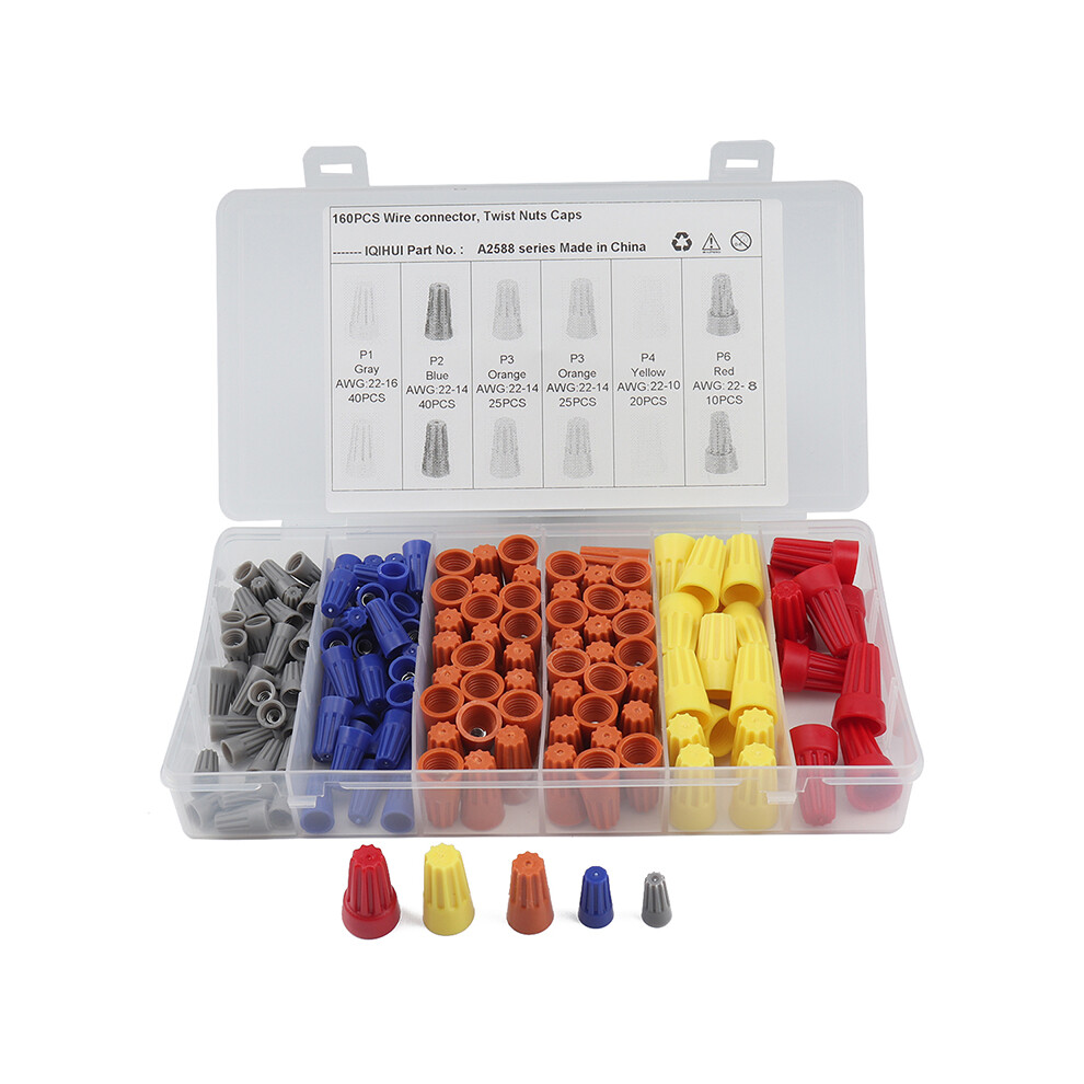 160Pcs Spade Terminals T-Tap Electrical Wire Connectors Assortment Kit 110691616135