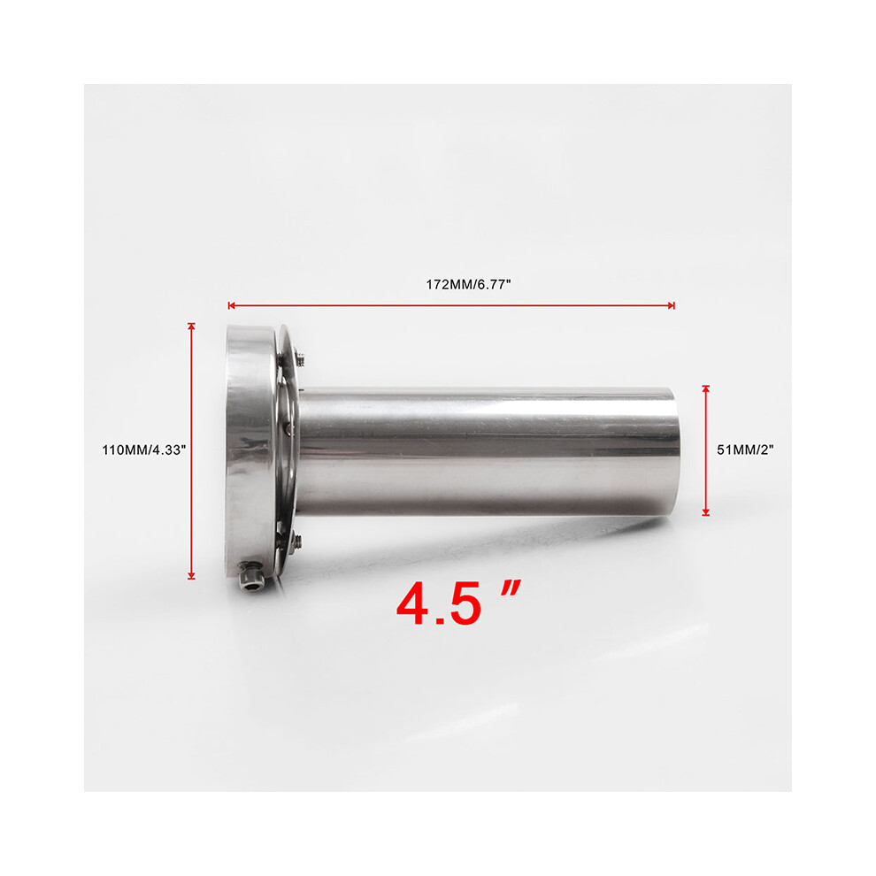 (4.5 Inches) Car Universal 3.5/4/4.5" Insert Adjustable Round Tip Silencer Exhaust Muffler Silver 110691615961