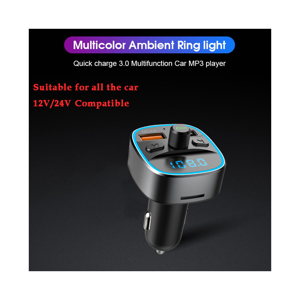 Car Mp3 Music Player Bluetooth 5.0 Receiver Fm Transmitter Dual Usb Charger 110691617309
