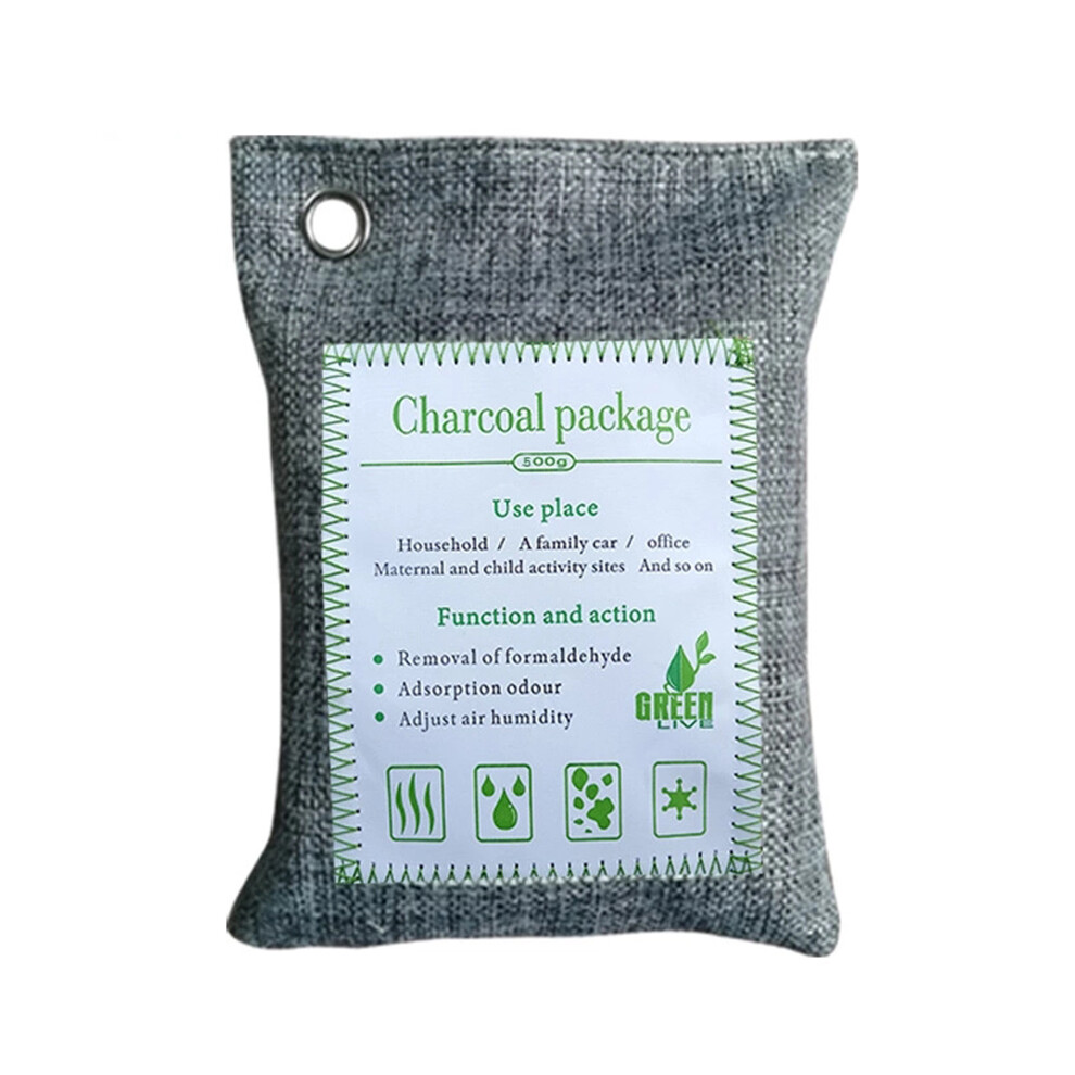 (Gray) 500G Bamboo Charcoal Air Purifying Bag Car Closet Pet Odor Eliminator Deodorizer Gray 110691615350