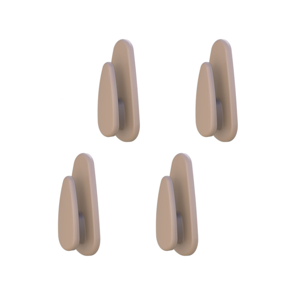 (Beige) 4Pcs Car Hooks Instrument Panel Adhesive Storage Hanger Auto Clip Multi-Function Beige 110691617781