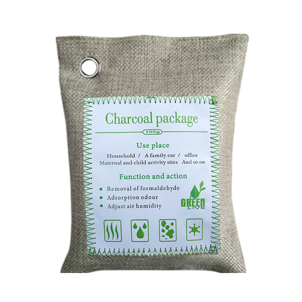 (Beige) Bamboo Charcoal Air Purifying Bag Shoe Deodorizer Odor Eliminator Car Air Freshener Beige 115295434123