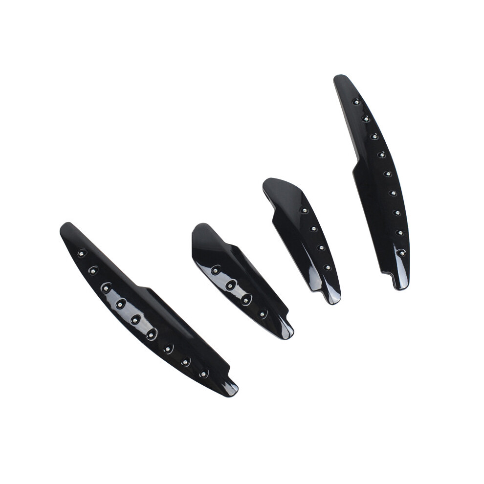 (Black) 4Pcs Universal Car Rubber Door Edge Guard Bumper Corner Protector Anti-Collision Strip Black 110691617453