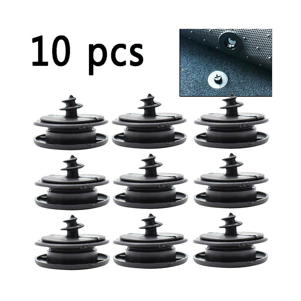 10Pcs Universal Car Floor Mat Clips - Carpet Retainer Fixing Holders Grips Black 113121653359