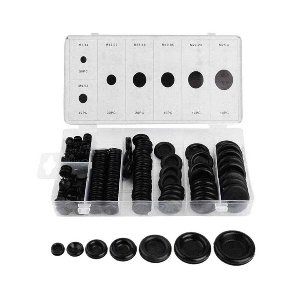 170PCS Rubber Grommet Firewall Hole Plug Electrical Wiring Gasket Assortment Kit