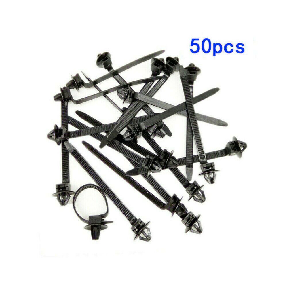 50Pcs Nylon Cable Ties, Fastener Clips For Car Loom Hose Clamp, Zip Straps 113121653144