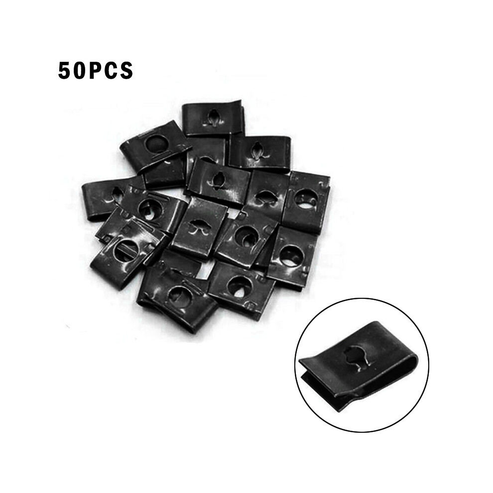 50Pcs Metal Car Speed Fastener U-Nuts Self Tapping Screw Spire Clip Spring Plate 110691618931