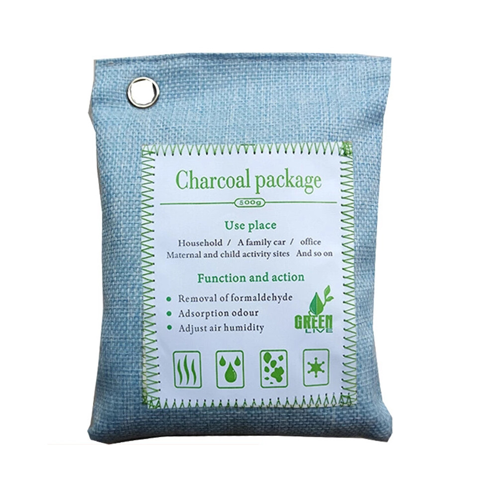 (Blue) Bamboo Charcoal Air Purifying Bag Shoe Deodorizer Odor Eliminator Car Air Freshener Blue 115295434147