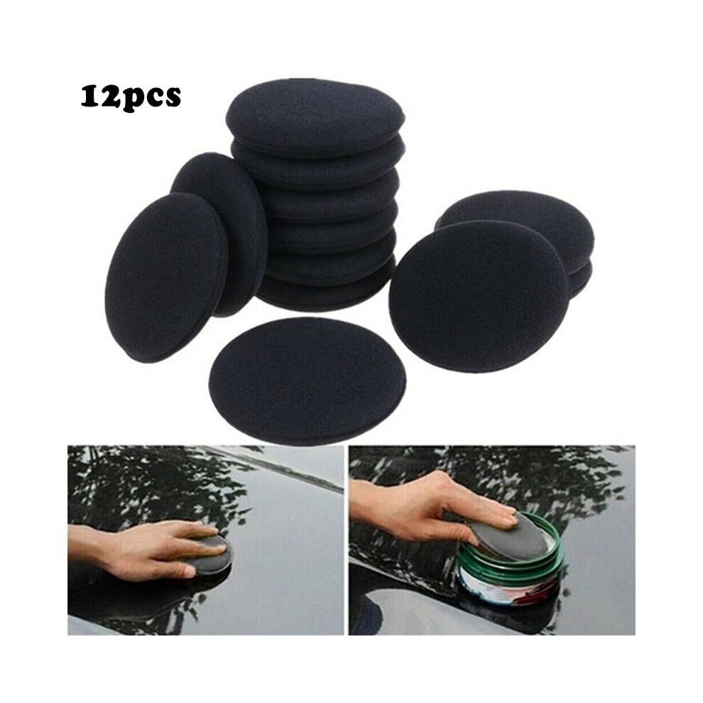 12Pcs Car Foam Sponge Polishing Pads Wax Applicator Foam Sponge Cleaning Black 110691619402