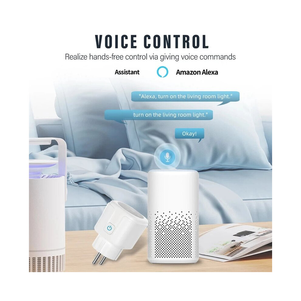 Tuya Wifi Plug 16A Eu Socket With Power Monitoring Timing Function Voice Control Via Tuya For Alexa Googlehome(Eu) 4712762793316