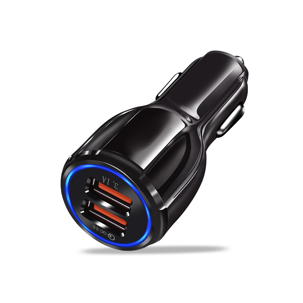 (Black) 2 Dual Port Usb Fast Car Charger 30W Quick Charge Qc 3.0 For Iphone Samsung Black 110691621870