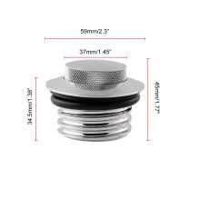 (silver) Flush Pop Up Reservoir Gas Cap Vented Fuel Tank Cover For Harley Motorcycle