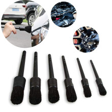 5PCS Boar Hair Interior Soft Car Detailing Brush Kit Set Auto Cleaning Tools