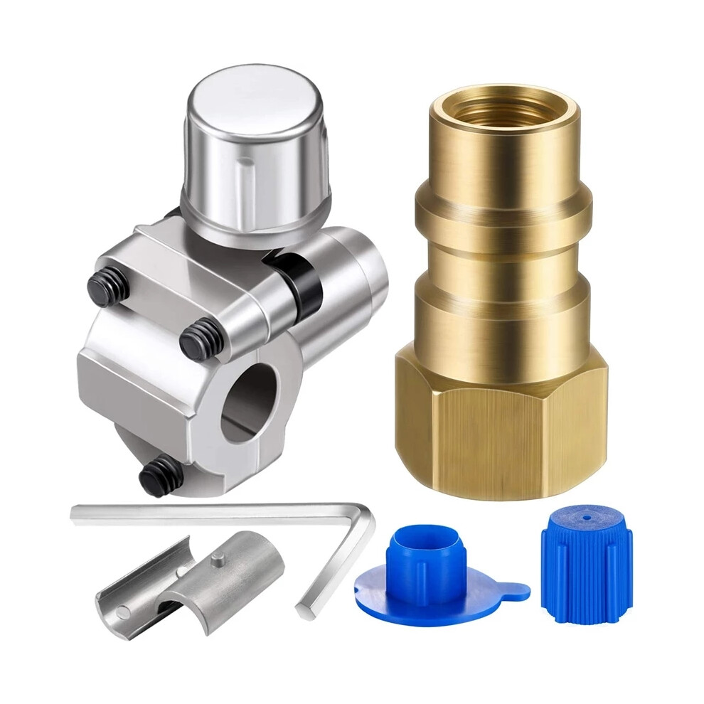 2PCS Adapter Retrofit Air Conditioning Conversion Fitting Kit Valve For R12 to R134A