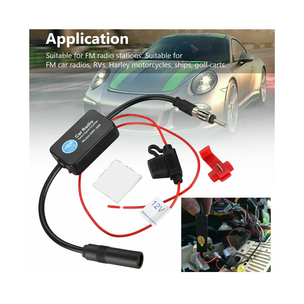 12V Auto Car Stereo Fm Am Radio Antenna Aerial Signal Amplifier Booster Universal 110691624468
