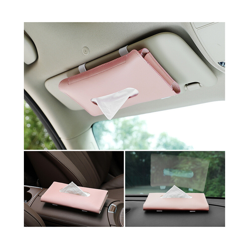 (Pink) Car Sun Visor Tissue Box Holder Auto Interior Towel Storage Decoration For Bmw Accessories Pink 110691624734