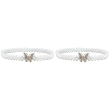 2St Witte Parel Taille Ketting Met Elegantie Avond