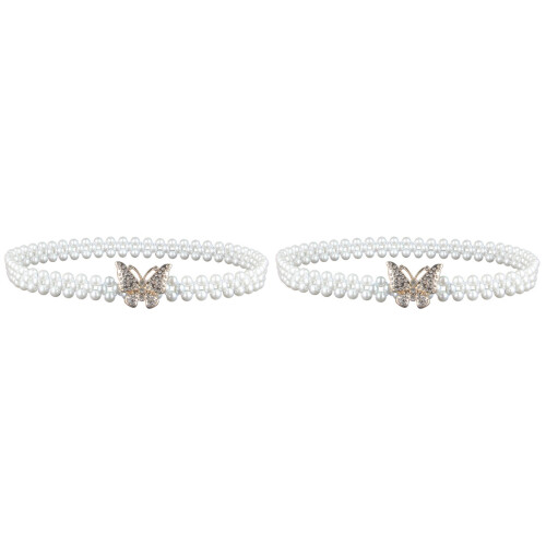 2St Witte Parel Taille Ketting Met Elegantie Avond