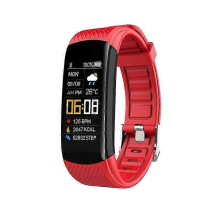 (red) Fitness Bracelet Ip67 Waterproof Sports Fitness Tracker Blood Pressure Heart Pedometer Smart Band Watch For Android Ios