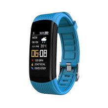 (light blue) Fitness Bracelet Ip67 Waterproof Sports Fitness Tracker Blood Pressure Heart Pedometer Smart Band Watch For Android Ios