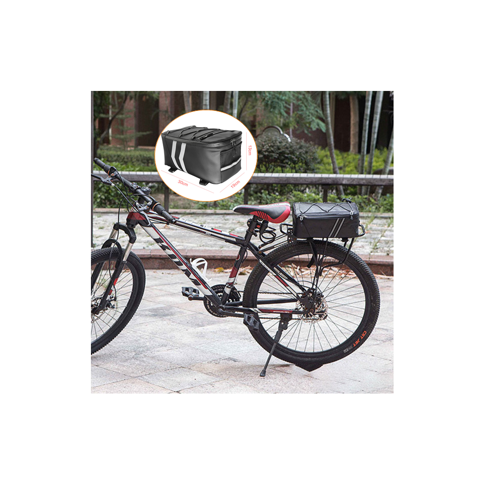 9L Large Capacity Waterproof Bicycle Rear Carrier Bag, Insulated Cooler Pouch, Reflective Mtb Pannier With Rain Cover 110691624772
