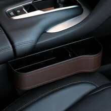 (Brown left) Car Gap Filler Pockets for Auto Console Organizer Seat Side Storage Box Phone Key Holder