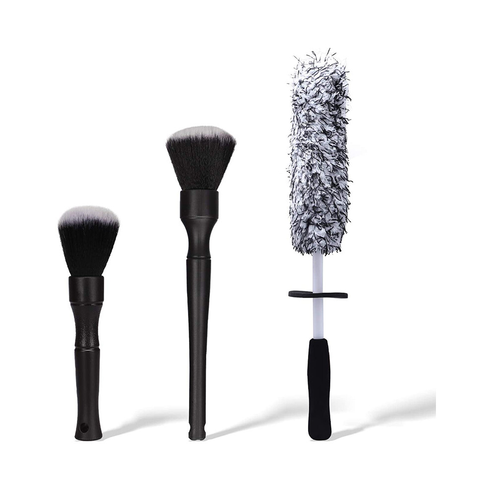 3Pcs Ultra-Soft Car Detailing Brush Microfiber Wheel Cleaning Brush Set Comfortable Grip For Car Wheel And Rim Dashboard Motorcycles 110691625021
