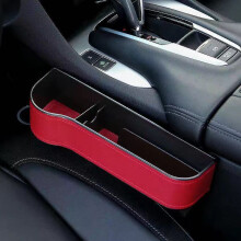 (Red right) Car Gap Filler Pockets for Auto Console Organizer Seat Side Storage Box Phone Key Holder