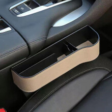(Beige left) Car Gap Filler Pockets for Auto Console Organizer Seat Side Storage Box Phone Key Holder