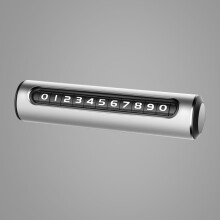 (Silver) Roller Type Concealed Rotating Telephone Number Sign Temporary Car Parking Card