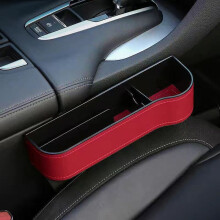(Red left) Car Gap Filler Pockets for Auto Console Organizer Seat Side Storage Box Phone Key Holder