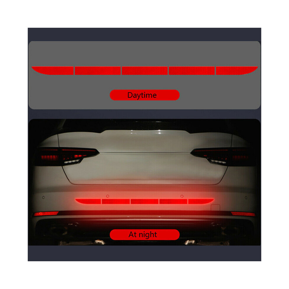 (Red) Car Trunk Reflective Sticker Tape Auto Body Exterior Anti-Collision Warning Strips Red 110691625946
