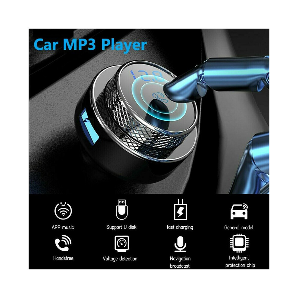 Wireless Bluetooth 5.0 Car Fm Transmitter Mp3 Player Radio 2 Usb Charger Adapter 110691625717