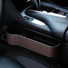 (Brown right) Car Gap Filler Pockets for Auto Console Organizer Seat Side Storage Box Phone Key Holder