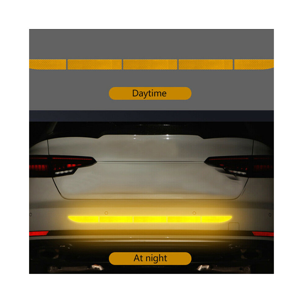 (Orange) Car Trunk Reflective Sticker Tape For Exterior Anti-Collision Warning Strips Orange 113121658453