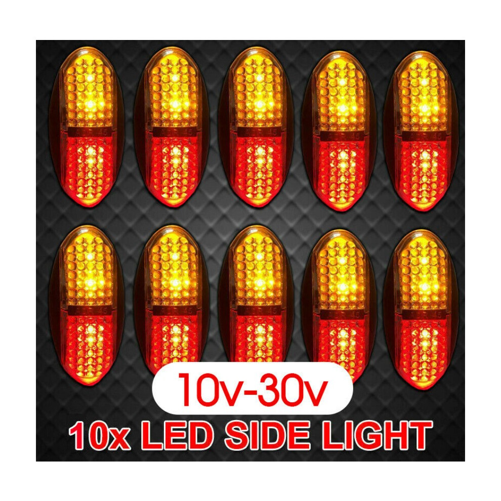 10X 10V-30V Led Trailer Truck Side Marker & Clearance Lights - & Indicators Amber/Red 113121658927