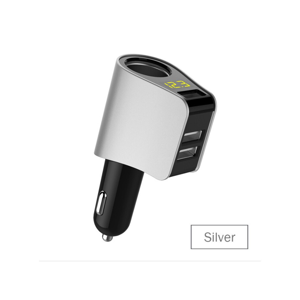 (Silver) Dual Usb Car Charger, 3.1A Fast Charging Cigarette Lighter Socket Adapter, Universal Fit Silver 113121659177