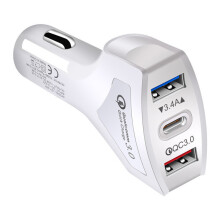(White) Fast Charging USB PD Type C Car Charger For Samsung Galaxy S20 FE S21 Plus Ultra