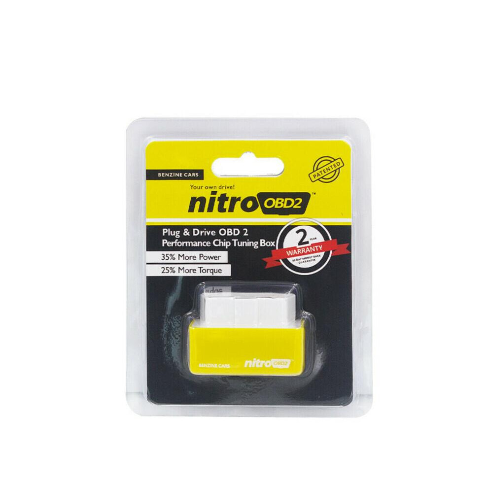 (Yellow) Eco/Nitro Obd2 Fuel Saver Chip Tuning Box Plug & Drive For Benzine/Diesel Car Yellow 110691627582