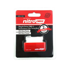 (Red) Eco/Nitro OBD2 Fuel Saver Chip Tuning Box Plug & Drive For Benzine/Diesel Car