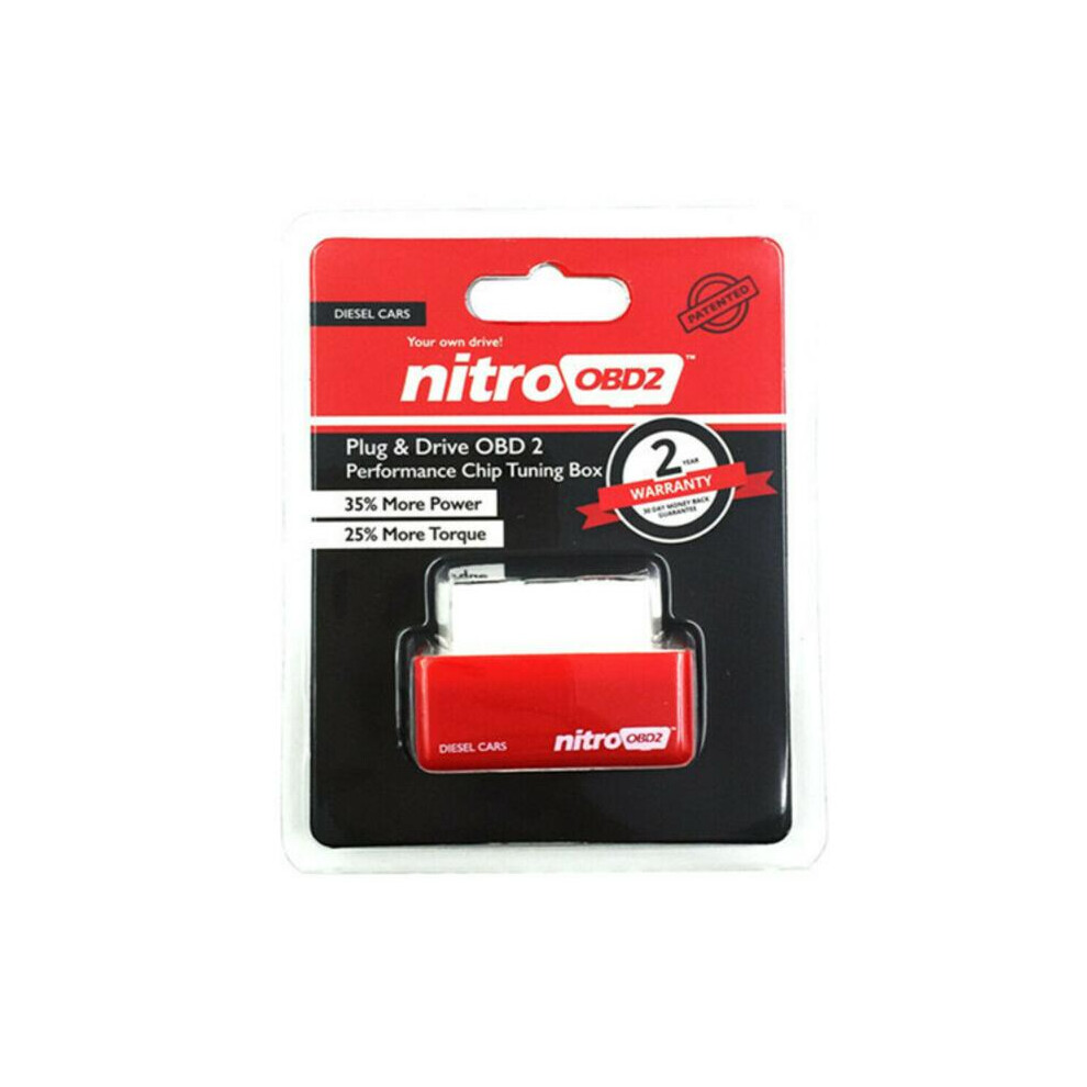(Red) Eco/Nitro Obd2 Fuel Saver Chip Tuning Box Plug & Drive For Benzine/Diesel Car Red 110691627575