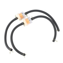 Universal Scooter Motorcycle 6mm Fuel Filter And Hose With Clips Clear Filter