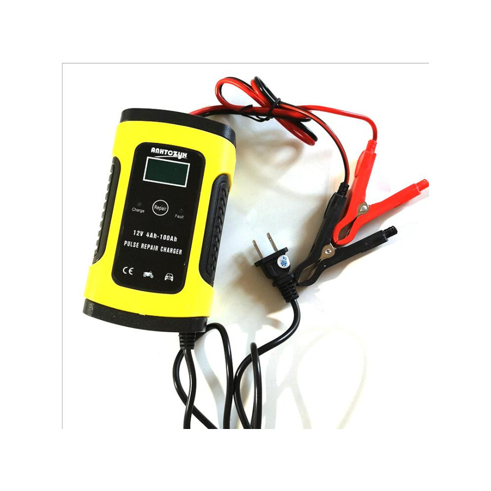 (Eu ) New 12V 6A Pulse Repair Battery Charger For Car Motorcycle Agm Gel Wet Lcd Yellow 110691627797